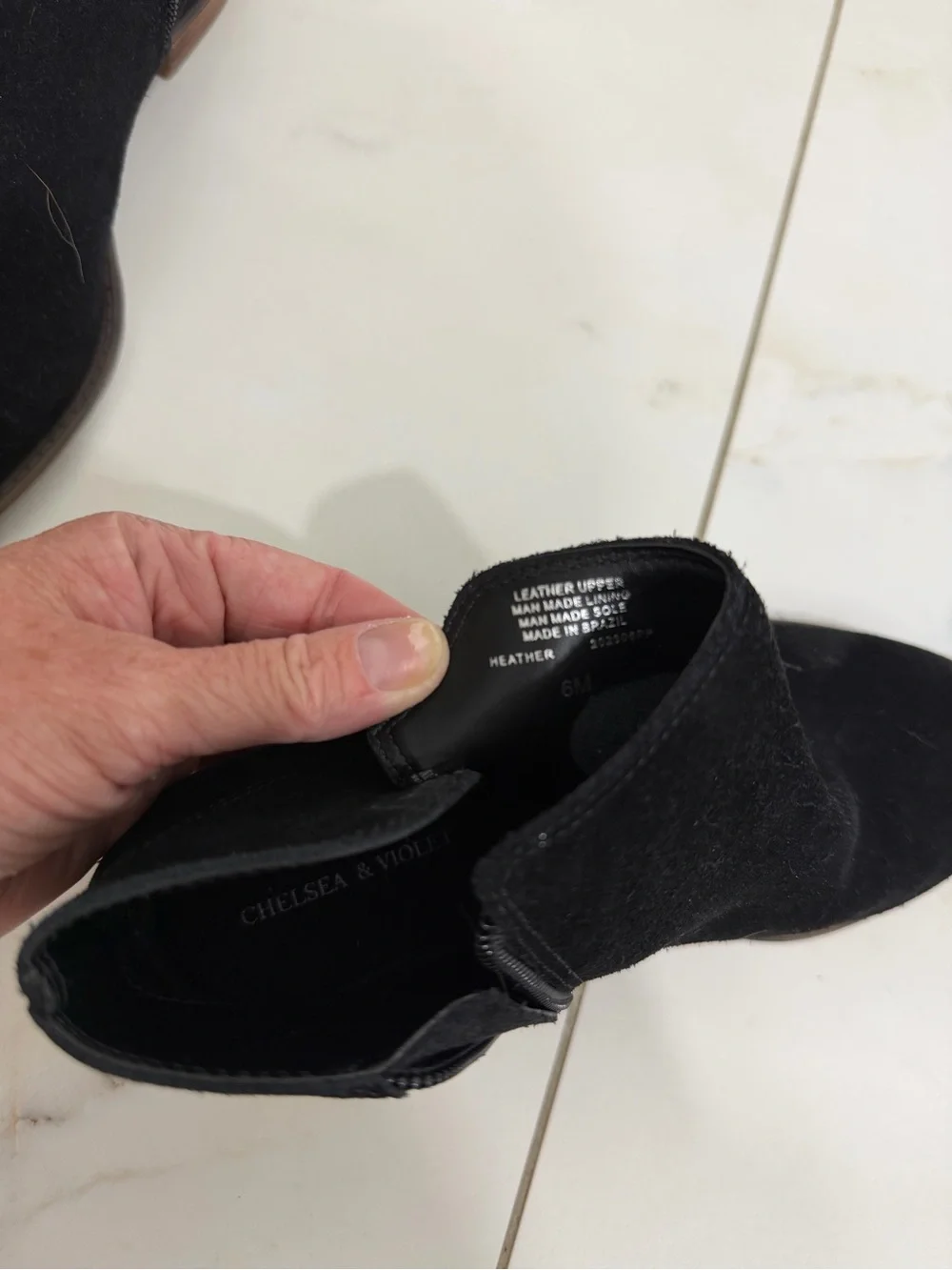 Chelsea & Violet Kids Black Suede Ankle Booties – Size 6